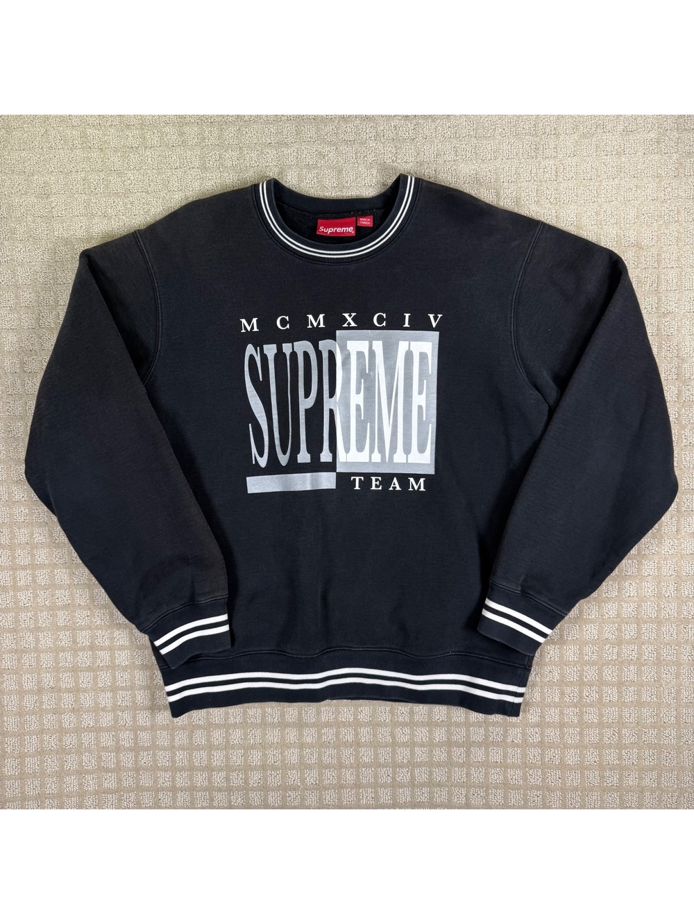 Supreme FW17 Team MCMXCIV Crewneck Black Made in Canada Lg